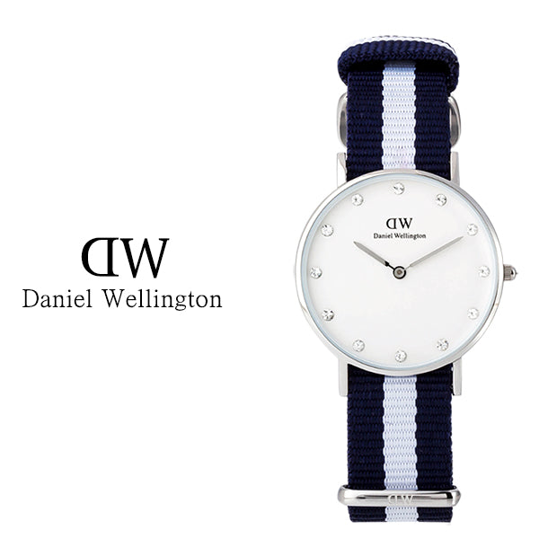 Daniel Wellington Classy Glasgow White Dial Two Tone Nylon Strap Watch For Women - DW00100082