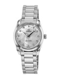 Omega Seamaster Aqua Terra Quartz Diamonds Mother of Pearl Dial Silver Steel Strap Watch for Women - 220.10.28.60.55.001