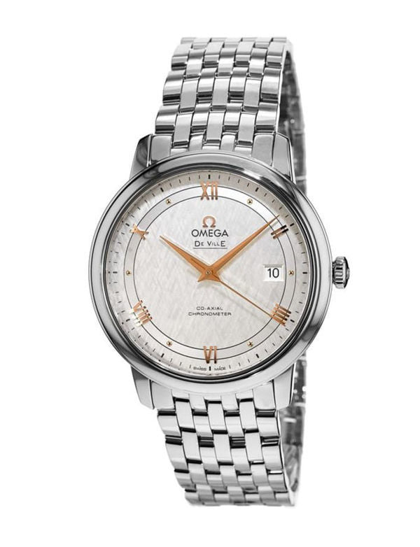 Omega De Ville Prestige Co Axial Silver Dial Silver Steel Strap Watch for Men - 424.10.40.20.02.004