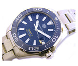Tag Heuer Aquaracer Calibre 5 Blue Dial Silver Steel Strap Watch for Men - WAY201B.BA0927