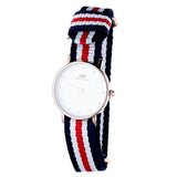 Daniel Wellington Classic Petite Silver Dial Three Tone Nylon Strap Watch for Women - DW00100255