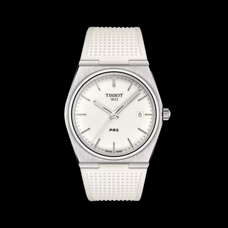 Tissot PRX 40 White Dial White Rubber Strap Watch For Men - T137.410.17.011.00