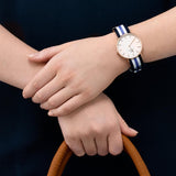 Daniel Wellington Classic Trinity White Dial Three Tone Nylon Strap Watch For Women - 0509DW