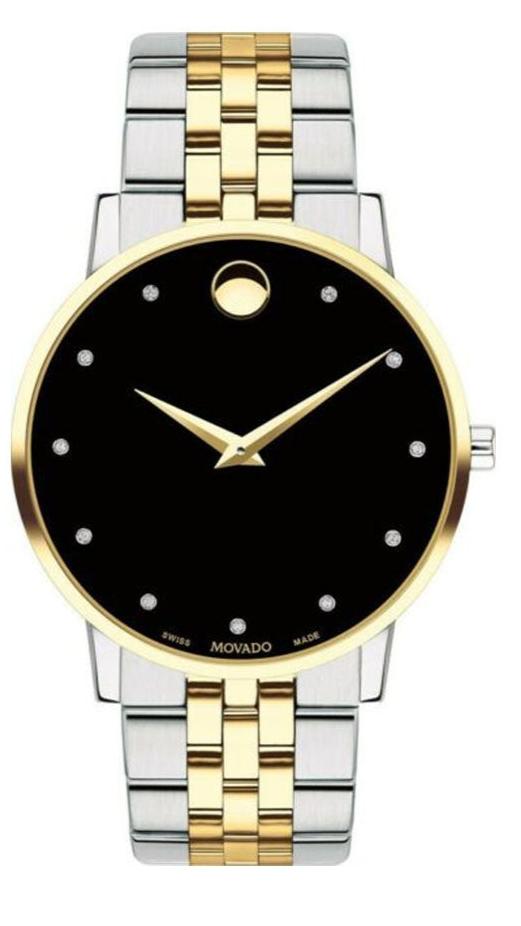 Movado Museum Classic Diamonds Black Dial Two Tone Steel  display picture 1