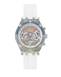 Guess Glitz Pride Limited Edition White Dial White Rubber Strap Watch for Women - GW0407L4