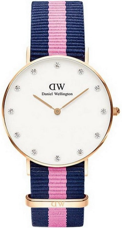 Daniel Wellington Classy Winchester White Dial Two Tone NATO Strap Watch For Women - DW00100077
