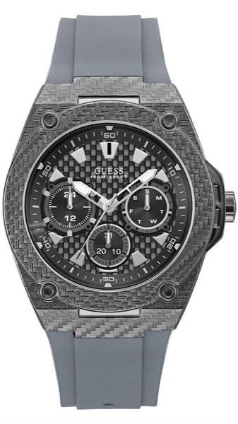NEW GUESS Grey Case Grey Silicone UNISEX Watch GUESS® Green and Grey Silicone Multifunction Watch Men main image 2