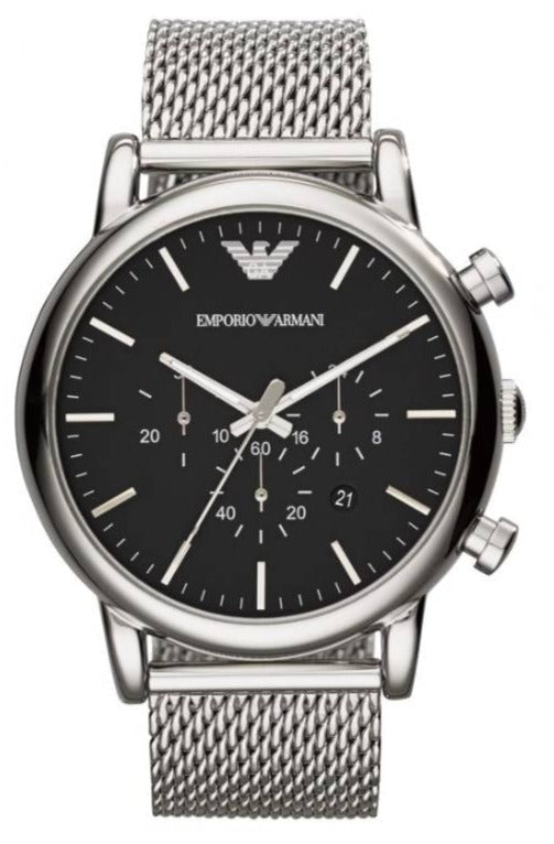 Emporio Armani Classic Chronograph Black Dial Silver Mesh  display picture 1