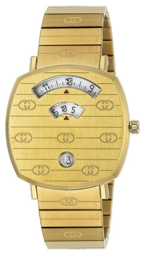 Gucci Grip Yellow Gold Dial Yellow Gold Steel Strap Unisex Watch - YA1