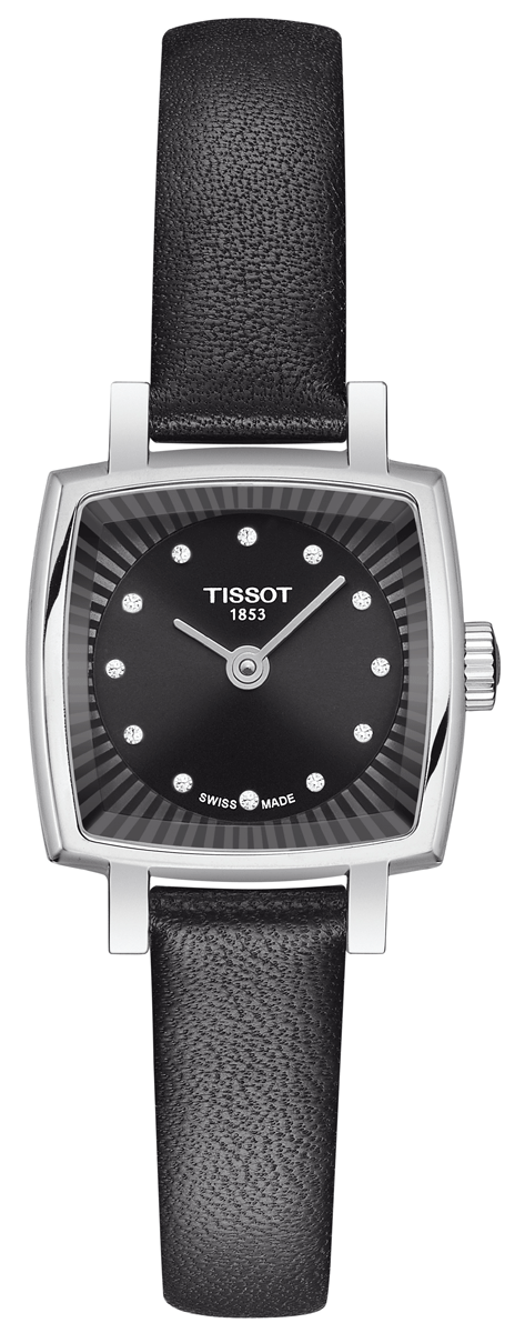 Tissot Lovely Square Quartz Diamonds Black Dial Black  display picture 1