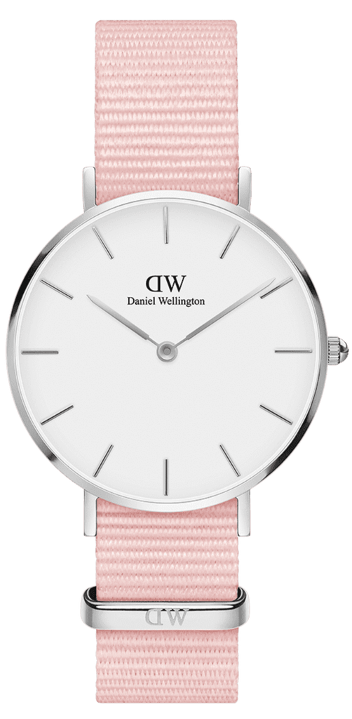 Daniel Wellington Classic Petite Rosewater White Dial Pink NATO Strap Watch For Women - DW001000318