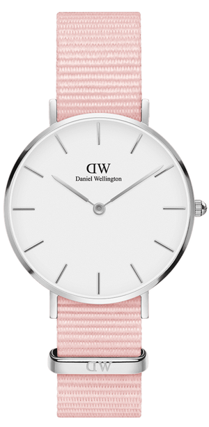 Daniel Wellington Classic Petite Rosewater White Dial Pink NATO Strap Watch For Women - DW001000318