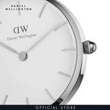 Daniel Wellington Classic Petite Cornwall White Dial Black Nylon Strap Watch For Women - DW00100252