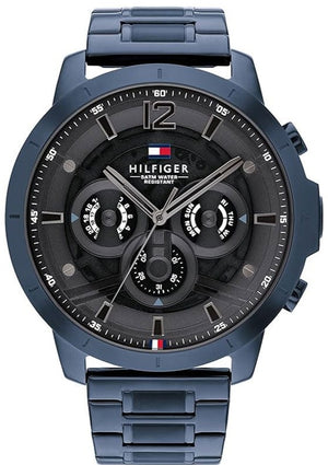 Tommy Hilfiger Luca Chronograph Grey Dial Blue Steel Strap Watch For Men - 1710493