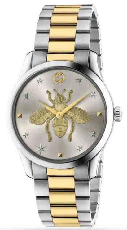 Gucci G Timeless Silver Dial Two Tone Steel Strap Watch For  display picture 3