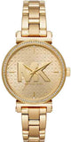Michael Kors Sofie Quartz Gold Dial Gold Steel Strap Watch For Women - MK4334