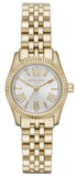 Michael Kors Lexington Quartz Silver Dial Gold Steel Strap Watch For Women - MK3229