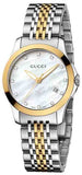 Gucci G Timeless Diamonds Mother of Pearl Dial Two Tone Mesh Bracelet Watch for Women - YA126513