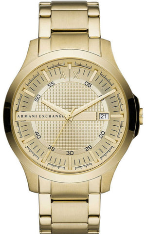 Armani Exchange Hampton Chronograph Gold Dial Gold Steel Strap Watch For Men - AX2415