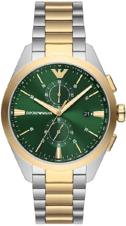 Emporio Armani Claudio Chronograph Green Dial Two Tone Steel  display picture 1