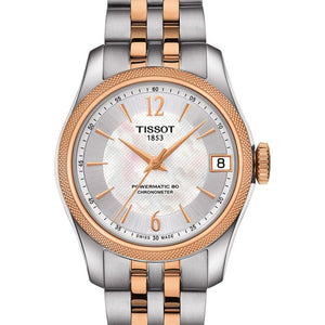Tissot Ballade Powermatic 80 Cosc Mother of Pearl Dial Two Tone Steel Strap Watch For Women - T108.208.22.117.01