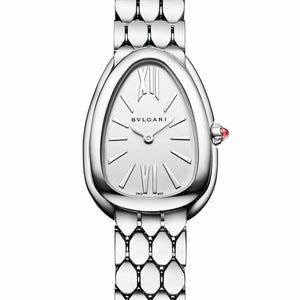 Bvlgari Serpenti Seduttori Quartz White Dial Silver Steel Strap Watch for Women - SERPENTI103141