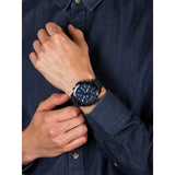 Tommy Hilfiger Bank Quartz Blue Dial Blue Steel Strap Watch for Men - 1791720