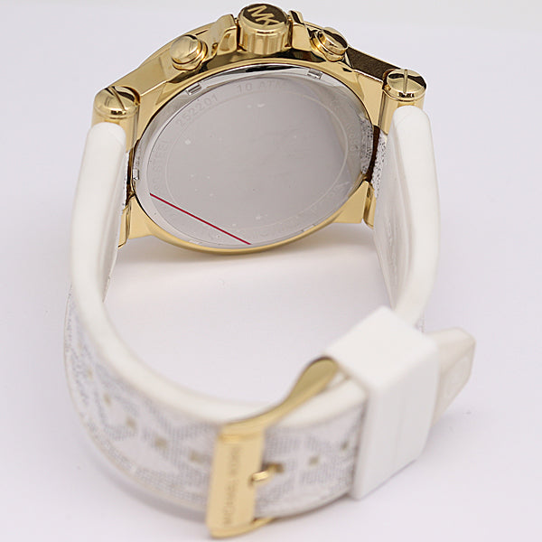 Michael Kors Dylan Chronograph White Dial White Rubber Strap Watch For Men - MK8937