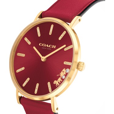 Coach Perry Red Dial Red Leather Strap Watch for Women - 14503852