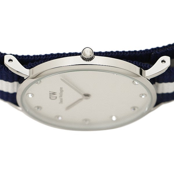 Daniel Wellington Classy Glasgow White Dial Two Tone Nylon Strap Watch For Women - DW00100082