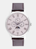 Guess Delancy Quartz White Dial Brown Leather Strap Watch For Men - W0870G1