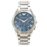 Emporio Armani Chronograph Quartz Blue Dial Silver Steel Strap Watch For Men - AR11082