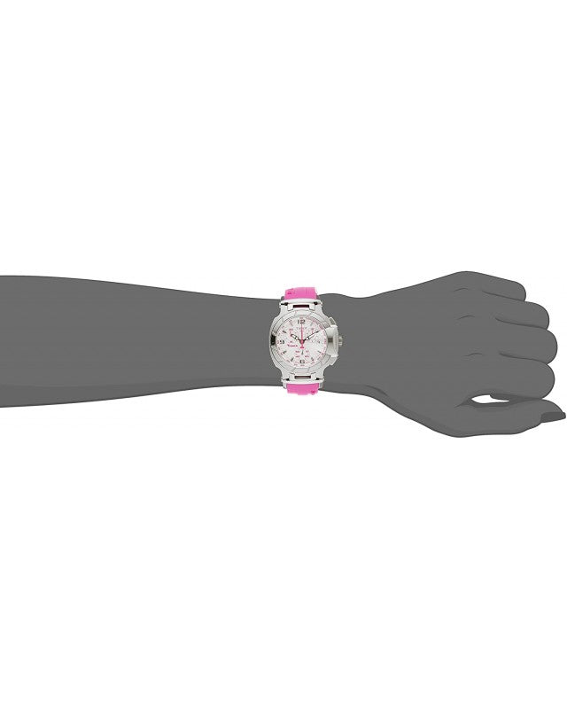 Tissot T Race Chronograph White Dial Pink Rubber Strap Watch for Women - T048.217.17.017.01
