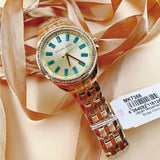 Michael Kors Mini Pilot Quartz Gold Dial Gold Steel Strap Watch For Women - MK7366