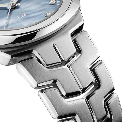 Tag Heuer Link Quartz Diamonds Blue Mother of Pearl Dial Silver Steel Strap Watch for Women - WBC1313.BA0600