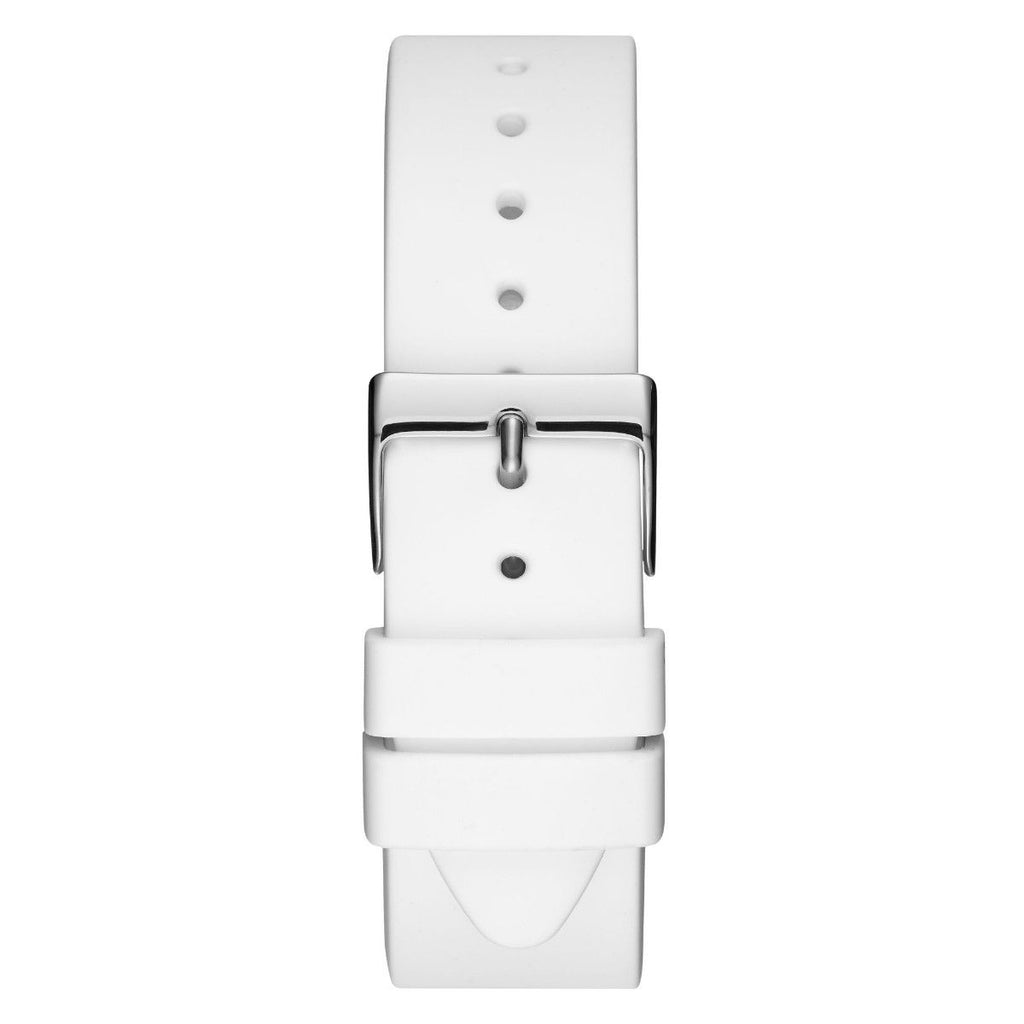 Guess G Twist Quartz White Dial White Silicone Strap Watch For Women - W0911L1