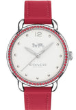 Coach Delancey White Dial Red Leather Strap Watch for Women - 14502878