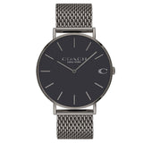 Coach Charles Black Dial Grey Mesh Bracelet Watch for Men - 14602145