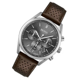 Hugo Boss Champion Grey Dial Brown Leather Strap Watch for Men - 1513815