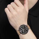 Hugo Boss Allure Black Dial Brown Leather Strap Watch for Men - 1513964