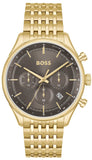 Hugo Boss Gregor Chronograph Grey Dial Gold Steel Strap Watch For Men - 1514051