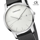 Calvin Klein City White Dial Black Leather Strap Watch for Men - K2G2G1CD