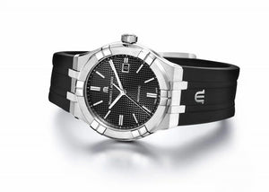 Maurice Lacroix Aikon Automatic Chronograph Black Dial Black Leather Strap Watch for Men - AI1808-SS000-330-2