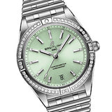 Breitling Chronomat Automatic 36 Diamonds Green Dial Two Tone Steel Strap Watch for Women - A10380591L1A1