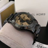Michael Kors Layton Pave Black Dial Black Steel Strap Watch for Women - MK6091