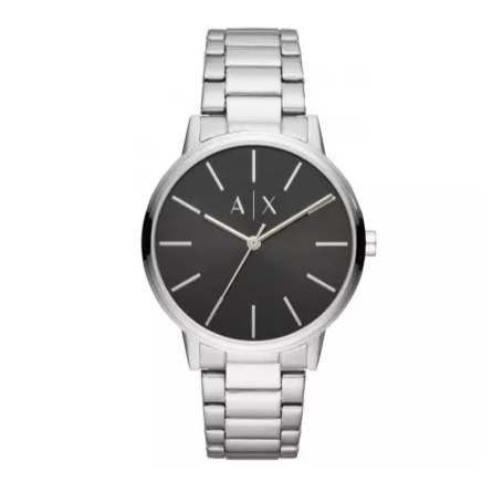 Armani Exchange Cayde Analog Black Dial Silver Steel Strap Watch For Men - AX2700