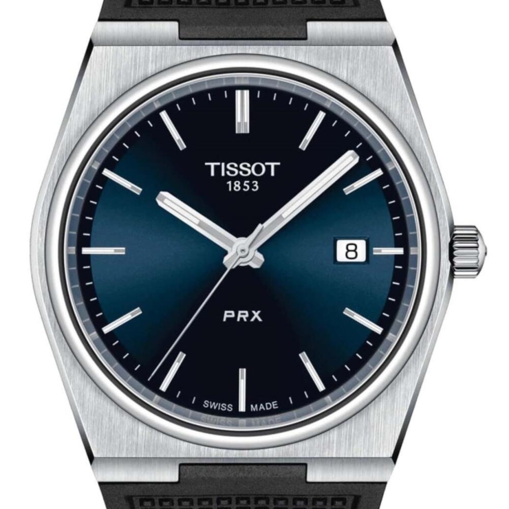 Tissot PRX Blue Dial Black Rubber Strap Watch For Men - T137.410.17.041.00