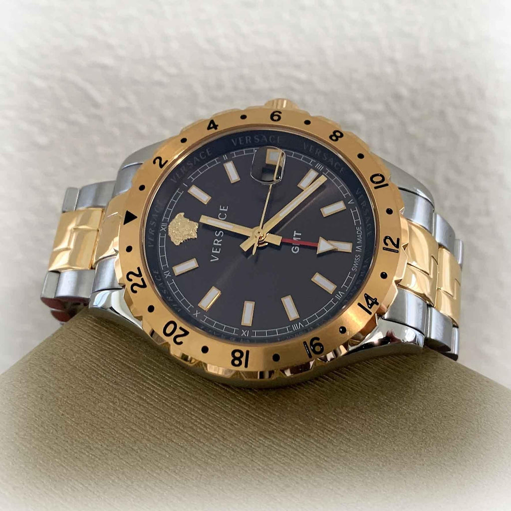 Versace Hellenyium Quartz Brown Dial Two Tone Steel Strap Watch For Men - V11040015