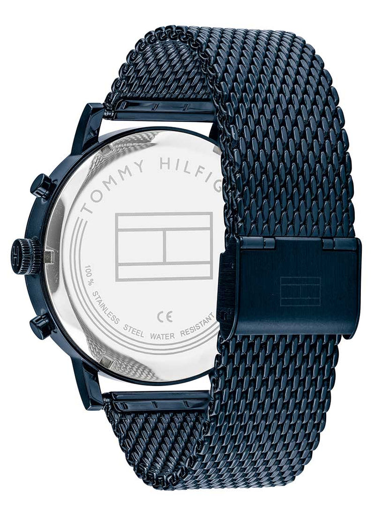 Tommy Hilfiger Evan Blue Dial Blue Mesh Bracelet Watch for Men - 1710397