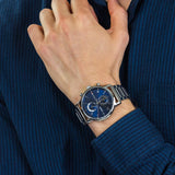 Tommy Hilfiger Kane Blue Dial Silver Steel Strap Watch for Men - 1710401